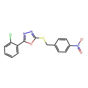 2-(2-Chlorophenyl)-5-[(4-nitrophenyl)methylsulfanyl]-1,3,4-oxadiazole structure