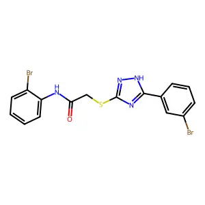 N-(2-Bromophenyl)-2-((3-(3-bromophenyl)-1H-1,2,4-triazol-5-yl)thio)acetamide structure