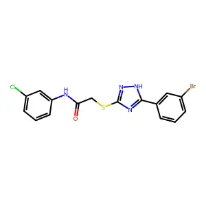 2-((3-(3-Bromophenyl)-1H-1,2,4-triazol-5-yl)thio)-N-(3-chlorophenyl)acetamide structure