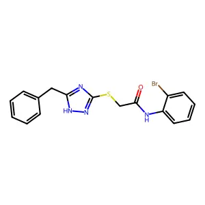 2-((3-Benzyl-1H-1,2,4-triazol-5-yl)thio)-N-(2-bromophenyl)acetamide structure
