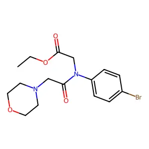 Ethyl 2-(N-(4-bromophenyl)-2-morpholinoacetamido)acetate structure