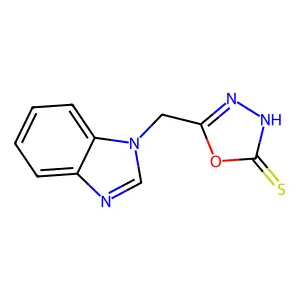 5-((1H-benzo[d]imidazol-1-yl)methyl)-1,3,4-oxadiazole-2-thiol structure
