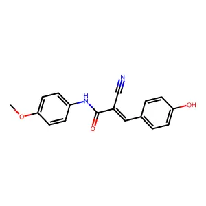 (Z)-2-cyano-3-(4-hydroxyphenyl)-N-(4-methoxyphenyl)prop-2-enamide structure