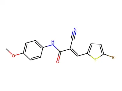 3-(5-bromothiophen-2-yl)-2-cyano-N-(4-methoxyphenyl)prop-2-enamide structure