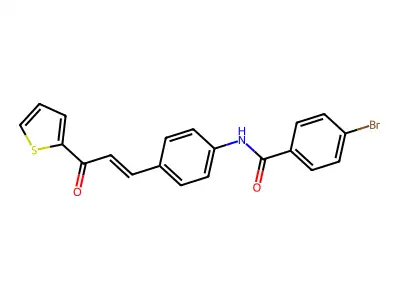 4-bromo-N-[4-[(E)-3-oxo-3-thiophen-2-ylprop-1-enyl]phenyl]benzamide structure