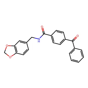 N-(1,3-benzodioxol-5-ylmethyl)-4-benzoylbenzamide structure