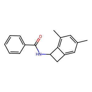 N-(3,5-dimethylbicyclo[4.2.0]octa-1,3,5-trien-7-yl)benzamide structure