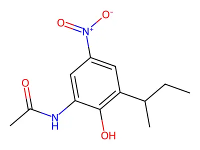 N-(3-butan-2-yl-2-hydroxy-5-nitrophenyl)acetamide structure