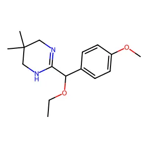 3,4,5,6-Tetrahydro-5,5-dimethyl-2-(alpha-ethoxy-4-methoxybenzyl)pyrimidine structure
