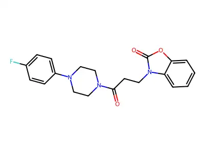 3-(3-(4-(4-fluorophenyl)piperazin-1-yl)-3-oxopropyl)benzo[d]oxazol-2(3H)-one structure