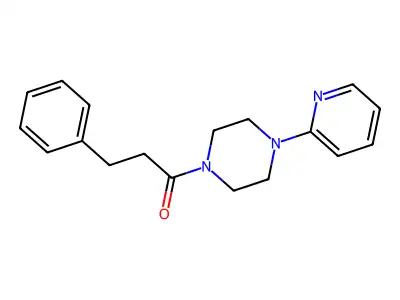3-Phenyl-1-(4-pyridin-2-ylpiperazin-1-yl)propan-1-one structure