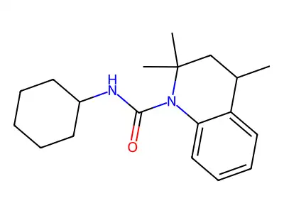 N-cyclohexyl-2,2,4-trimethyl-3,4-dihydroquinoline-1-carboxamide structure