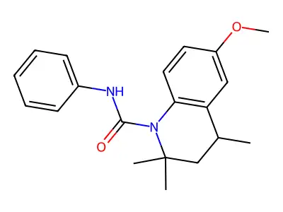 6-methoxy-2,2,4-trimethyl-N-phenyl-3,4-dihydroquinoline-1(2H)-carboxamide structure