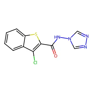 3-chloro-N-(4H-1,2,4-triazol-4-yl)-1-benzothiophene-2-carboxamide structure