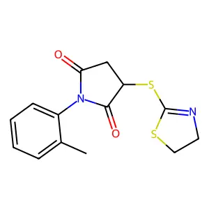 3-(4,5-Dihydro-1,3-thiazol-2-ylsulfanyl)-1-(2-methylphenyl)pyrrolidine-2,5-dione structure