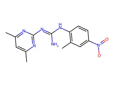 1-(4,6-Dimethylpyrimidin-2-yl)-3-(2-methyl-4-nitrophenyl)guanidine structure
