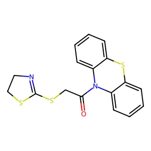 2-(4,5-Dihydro-1,3-thiazol-2-ylsulfanyl)-1-phenothiazin-10-ylethanone structure
