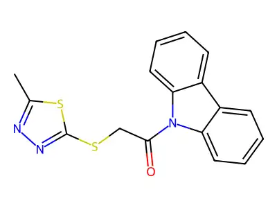 1-Carbazol-9-yl-2-[(5-methyl-1,3,4-thiadiazol-2-yl)sulfanyl]ethanone structure
