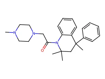 2-(4-methylpiperazin-1-yl)-1-(2,2,4-trimethyl-4-phenyl-3H-quinolin-1-yl)ethanone structure