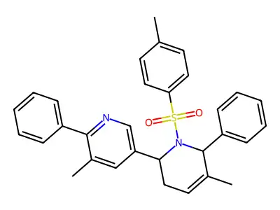 3-methyl-5-[5-methyl-1-(4-methylphenyl)sulfonyl-6-phenyl-3,6-dihydro-2H-pyridin-2-yl]-2-phenylpyridine structure