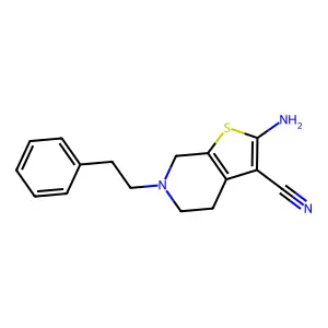 2-Amino-6-phenethyl-4,5,6,7-tetrahydro-thieno[2,3-c]pyridine-3-carbonitrile structure