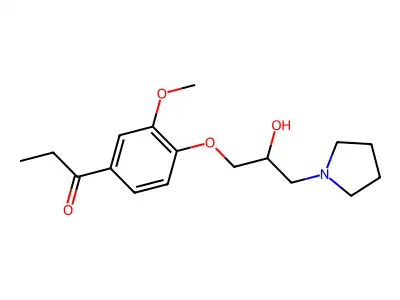 1-[4-(2-Hydroxy-3-pyrrolidin-1-ylpropoxy)-3-methoxyphenyl]propan-1-one structure