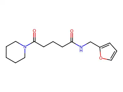 N-(furan-2-ylmethyl)-5-oxo-5-(piperidin-1-yl)pentanamide structure