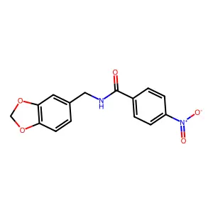 N-(1,3-苯并二氧杂环戊-5-基甲基)-4-硝基苯甲酰胺 structure
