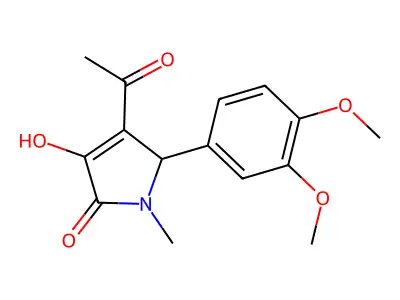 3-acetyl-2-(3,4-dimethoxyphenyl)-4-hydroxy-1-methyl-2H-pyrrol-5-one structure