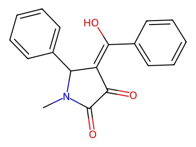 (4E)-4-[hydroxy(phenyl)methylidene]-1-methyl-5-phenylpyrrolidine-2,3-dione structure