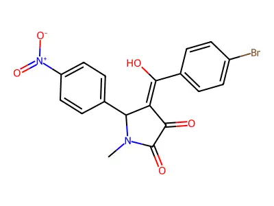4-(4-bromobenzoyl)-3-hydroxy-1-methyl-5-(4-nitrophenyl)-1H-pyrrol-2(5H)-one structure