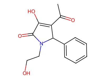 4-acetyl-3-hydroxy-1-(2-hydroxyethyl)-5-phenyl-1,5-dihydro-2H-pyrrol-2-one structure