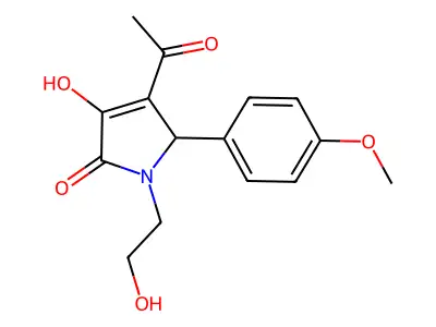 3-acetyl-4-hydroxy-1-(2-hydroxyethyl)-2-(4-methoxyphenyl)-2H-pyrrol-5-one structure
