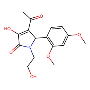 3-acetyl-2-(2,4-dimethoxyphenyl)-4-hydroxy-1-(2-hydroxyethyl)-2H-pyrrol-5-one structure