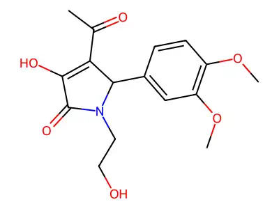 3-acetyl-2-(3,4-dimethoxyphenyl)-4-hydroxy-1-(2-hydroxyethyl)-2H-pyrrol-5-one structure