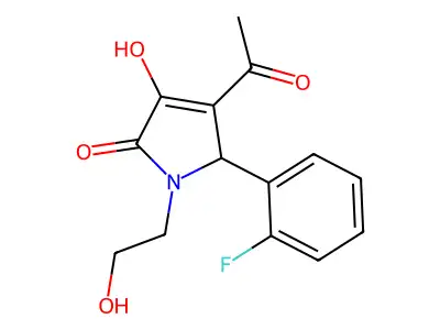 3-acetyl-2-(2-fluorophenyl)-4-hydroxy-1-(2-hydroxyethyl)-2H-pyrrol-5-one structure