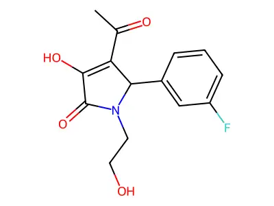 3-acetyl-2-(3-fluorophenyl)-4-hydroxy-1-(2-hydroxyethyl)-2H-pyrrol-5-one structure
