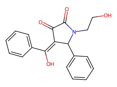 4-benzoyl-3-hydroxy-1-(2-hydroxyethyl)-5-phenyl-1,5-dihydro-2H-pyrrol-2-one structure