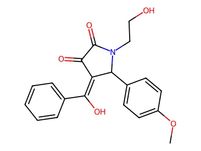 4-benzoyl-3-hydroxy-1-(2-hydroxyethyl)-5-(4-methoxyphenyl)-1H-pyrrol-2(5H)-one structure