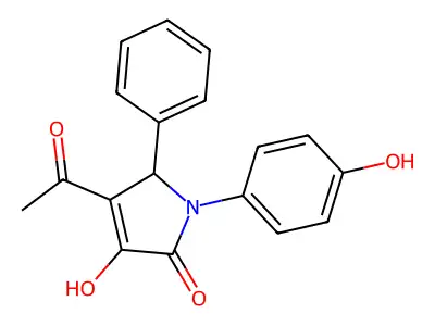 4-acetyl-3-hydroxy-1-(4-hydroxyphenyl)-5-phenyl-1,5-dihydro-2H-pyrrol-2-one structure