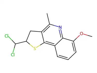 2-(Dichloromethyl)-6-methoxy-4-methyl-2,3-dihydrothieno[3,2-c]quinoline structure
