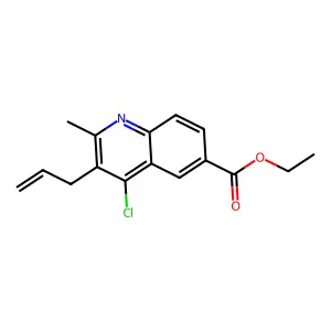 Ethyl 4-chloro-2-methyl-3-prop-2-enylquinoline-6-carboxylate structure