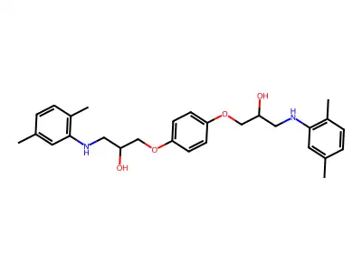 1-(2,5-dimethylanilino)-3-[4-[3-(2,5-dimethylanilino)-2-hydroxy-propoxy]phenoxy]propan-2-ol structure