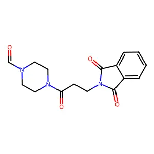4-[3-(1,3-dioxo-1,3-dihydro-2H-isoindol-2-yl)propanoyl]-1-piperazinecarbaldehyde structure