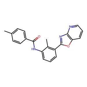 4-methyl-N-[2-methyl-3-([1,3]oxazolo[4,5-b]pyridin-2-yl)phenyl]benzamide structure