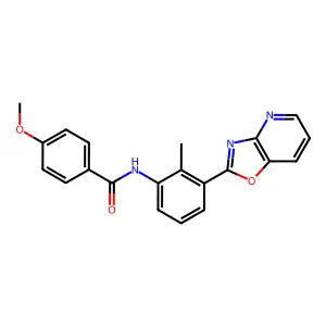 4-methoxy-N-[2-methyl-3-([1,3]oxazolo[4,5-b]pyridin-2-yl)phenyl]benzamide structure