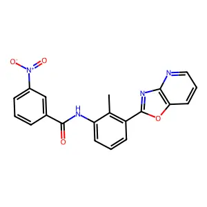 N-[2-methyl-3-([1,3]oxazolo[4,5-b]pyridin-2-yl)phenyl]-3-nitrobenzamide structure