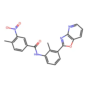 4-methyl-N-[2-methyl-3-([1,3]oxazolo[4,5-b]pyridin-2-yl)phenyl]-3-nitrobenzamide structure