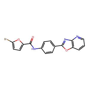 5-bromo-N-(4-[1,3]oxazolo[4,5-b]pyridin-2-ylphenyl)-2-furamide structure