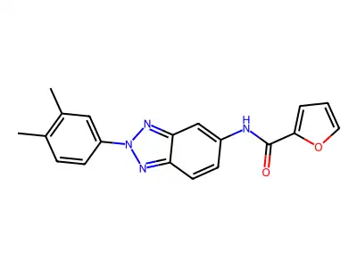 N-[2-(3,4-dimethylphenyl)benzotriazol-5-yl]furan-2-carboxamide structure